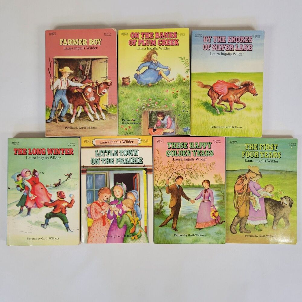 Vtg Lot 7 Little House Prairie Laura Ingalls Wilder Kids Paperback Books Harper